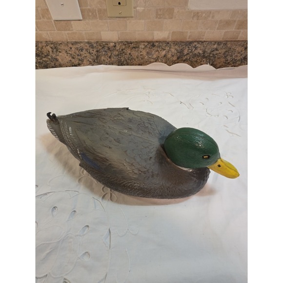 Vintage Hand Carved Wooden Mallard Duck Decoy Folk Art  Vintage Mallard Duck Decoy